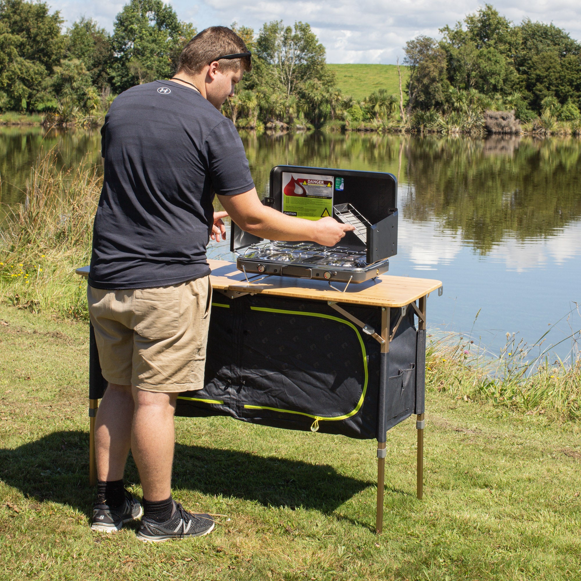 Zempire 2 Burner Deluxe Camp Stove POWERFUL LOWER GRILL