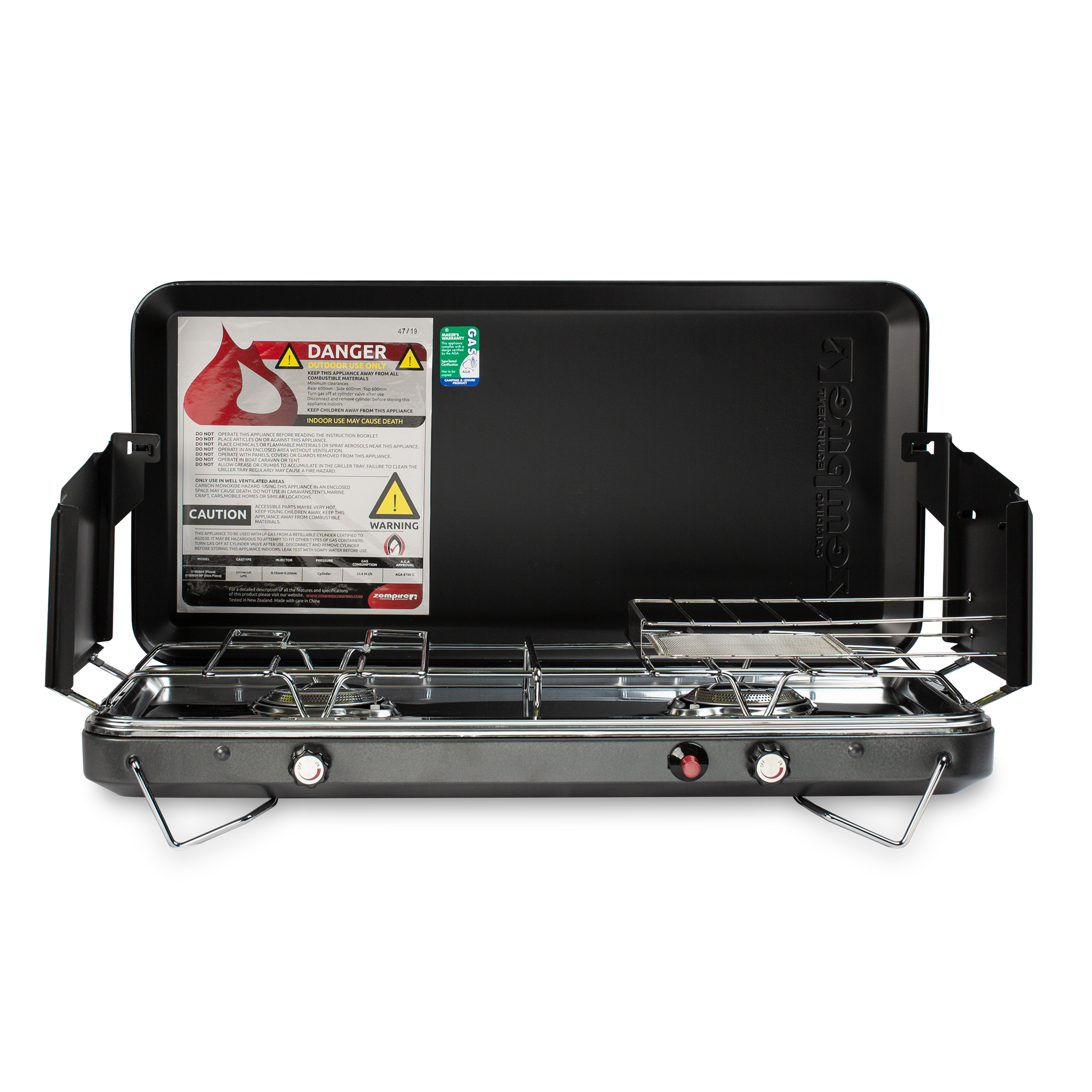 Zempire 2 Burner Deluxe Wide Camp Stove HIGH POWER BURNERS